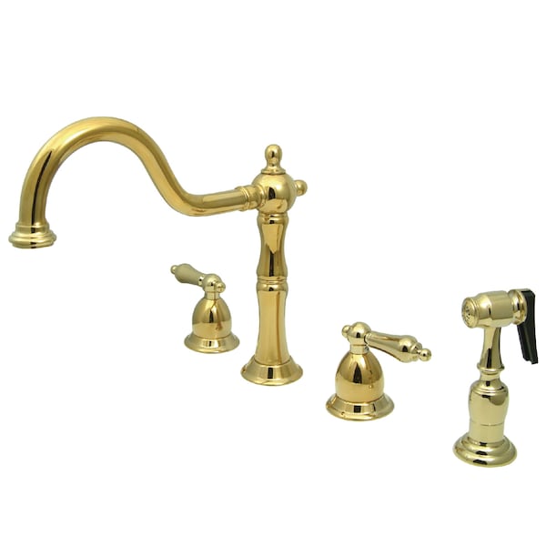 Widespread Kitchen Faucet, Polished Brass